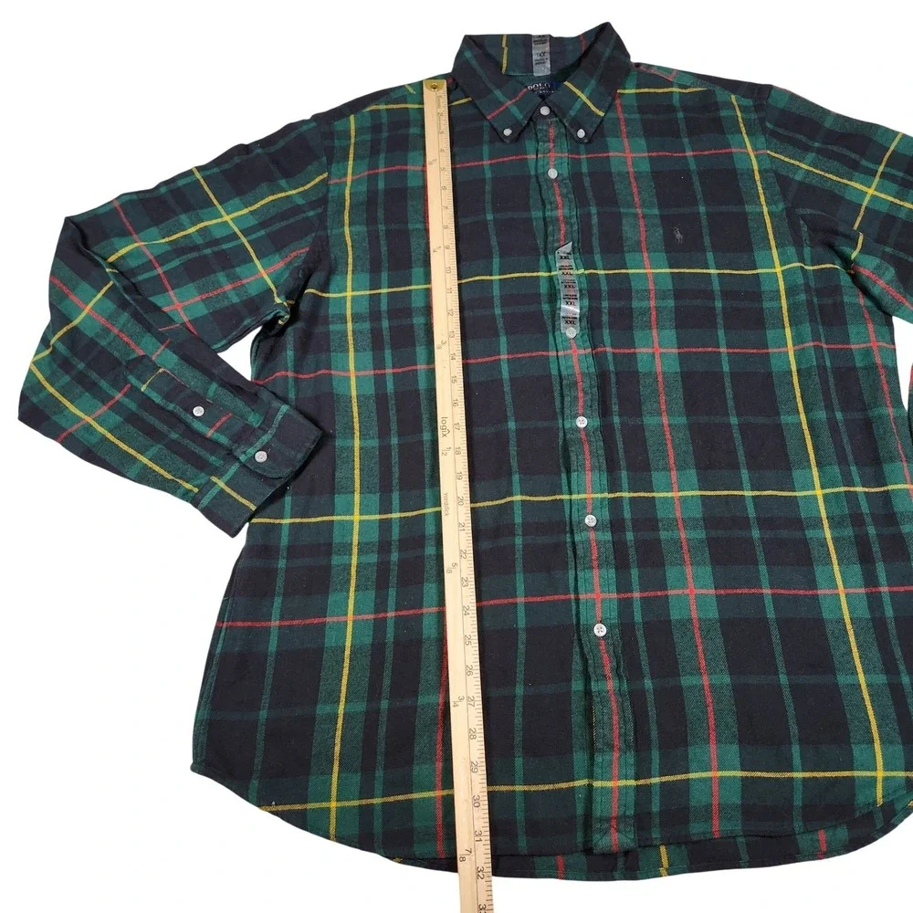 Polo Ralph Lauren Mens XXL Classic Fit‎ Plaid Cotton Flannel New